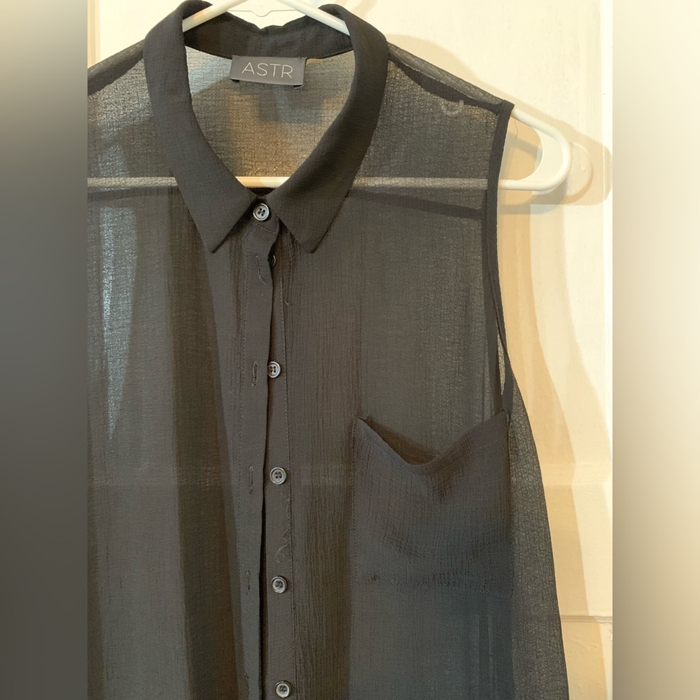 Sheer sleeveless duster